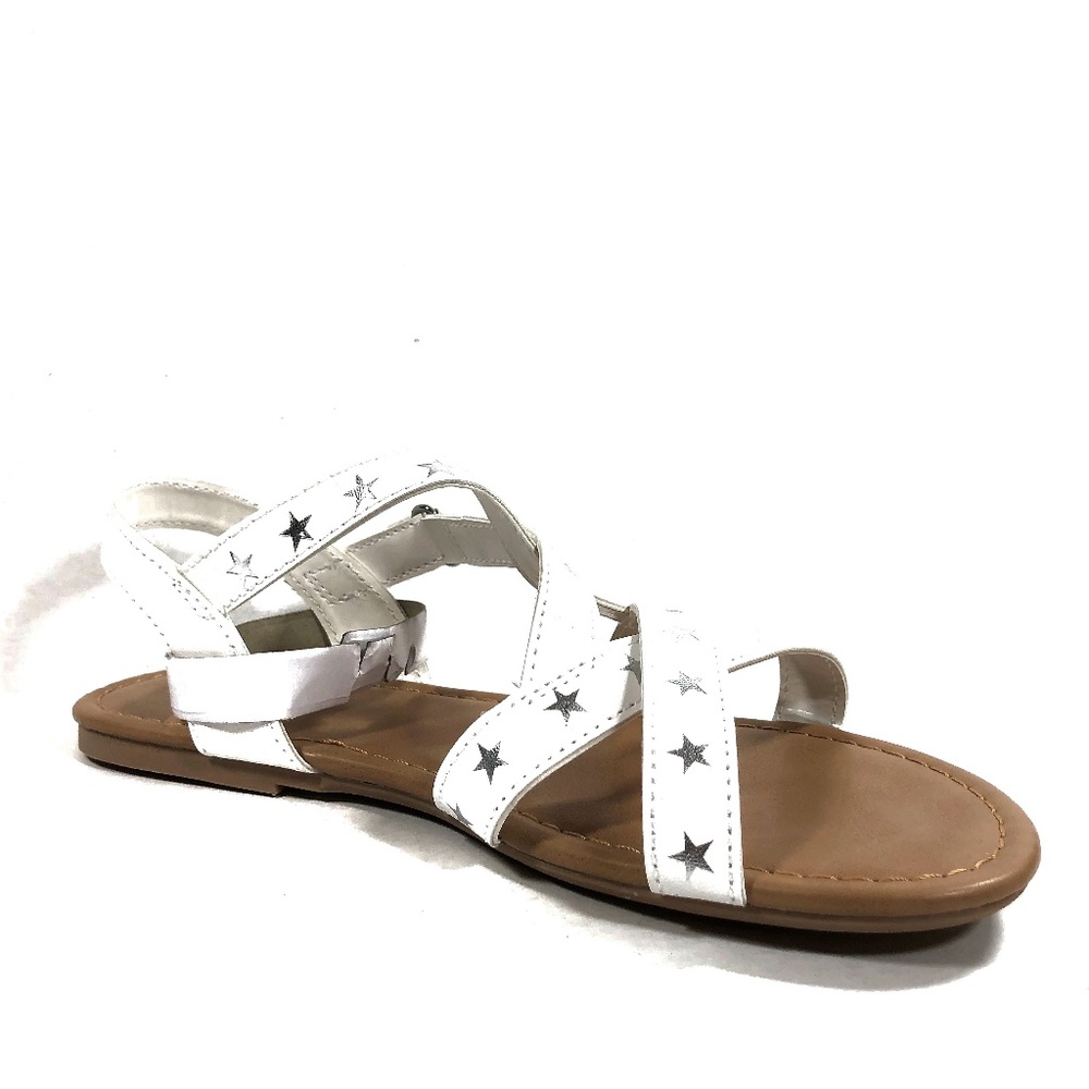 Girl’s Quest Star White & Silver Sandal, Size 3